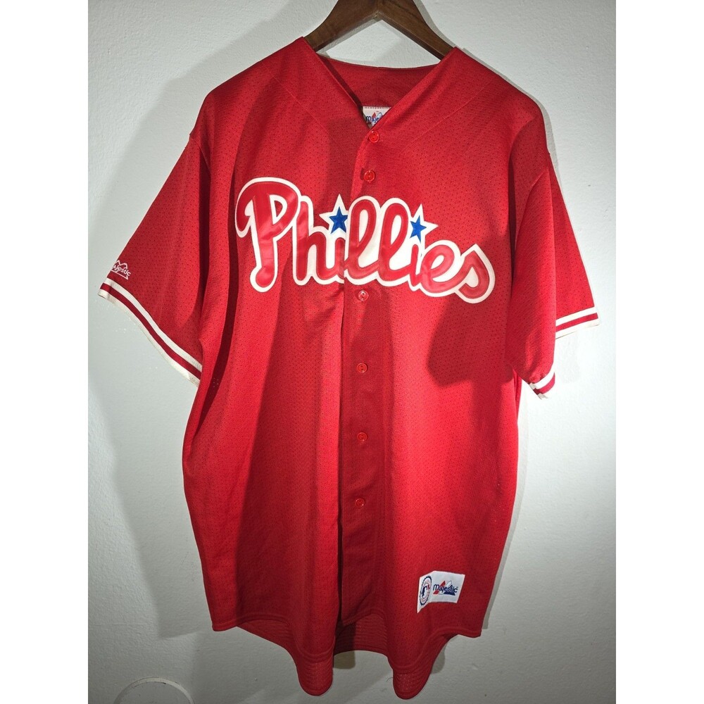 Vintage Majestic Philadelphia Phillies Jersey Size XL-Red